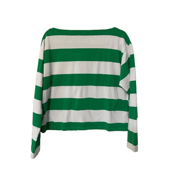 J.Crew relaxed, long sleeve Boat Neck Green Striped top M‎ - Picture 8 of 12